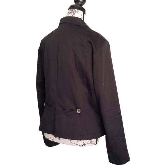 🆕🇨🇦 Fred Sabatier Classic Black Cotton Blazer Size 14 - Picture 4 of 7